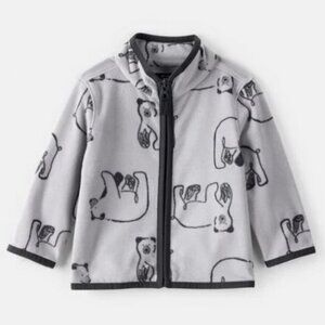 24 MONTHS NWT CARTERS Toddler Boy Polar Bear Microfleece Zip-Up Jacket - Grey
